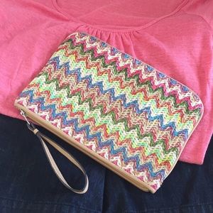 Adorable Woven Multi-Color Ann Taylor Loft Clutch